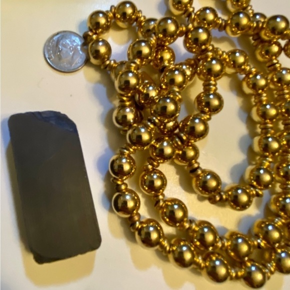 ANNE KLEIN Vintage Gold Tone Beaded Necklace Signed Classic Elegant 16 Inch - Picture 4 of 6